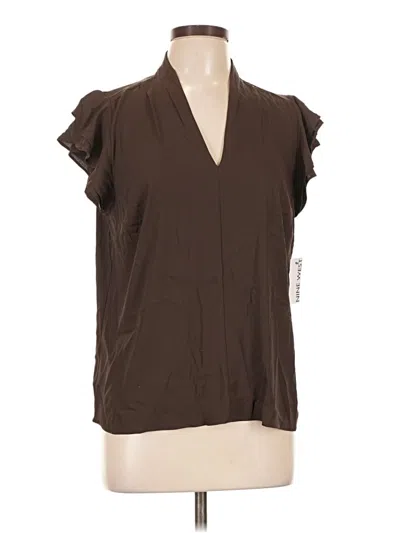 Pre-owned Nine West Short Sleeve Blouse In Brown