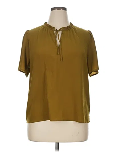 Pre-owned Nine West Short Sleeve Blouse In Gold