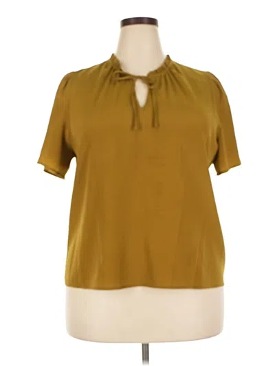 Pre-owned Nine West Short Sleeve Blouse In Gold