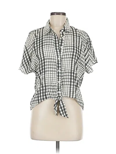 Pre-owned Nine West Short Sleeve Blouse In Gray