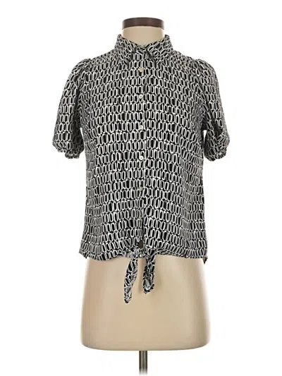 Pre-owned Nine West Short Sleeve Blouse In Gray