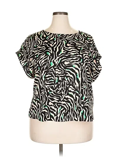 Pre-owned Nine West Short Sleeve Blouse In Green