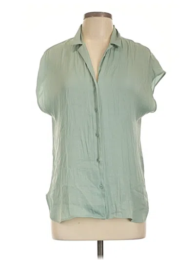 Pre-owned Nine West Short Sleeve Blouse In Green