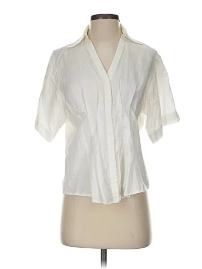 Pre-owned Nine West Short Sleeve Blouse In Ivory