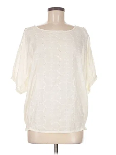Pre-owned Nine West Short Sleeve Blouse In Ivory
