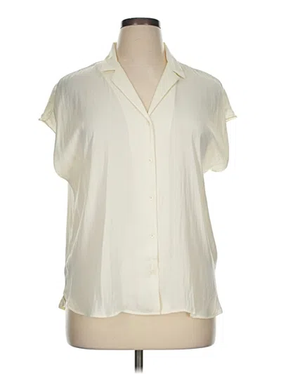 Pre-owned Nine West Short Sleeve Blouse In Ivory