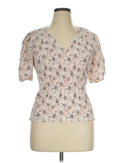 Pre-owned Nine West Short Sleeve Blouse In Ivory