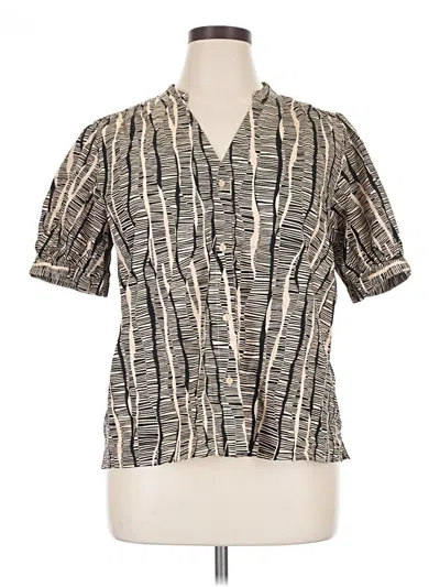 Pre-owned Nine West Short Sleeve Blouse In Ivory