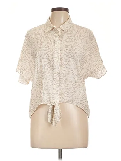 Pre-owned Nine West Short Sleeve Blouse In Ivory