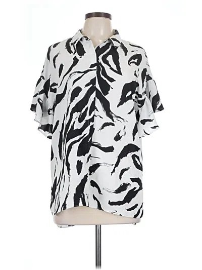Pre-owned Nine West Short Sleeve Blouse In Ivory