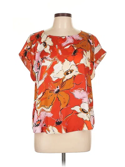 Pre-owned Nine West Short Sleeve Blouse In Orange