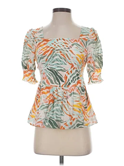 Pre-owned Nine West Short Sleeve Blouse In Orange