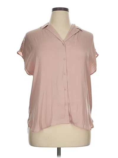 Pre-owned Nine West Short Sleeve Blouse In Pink