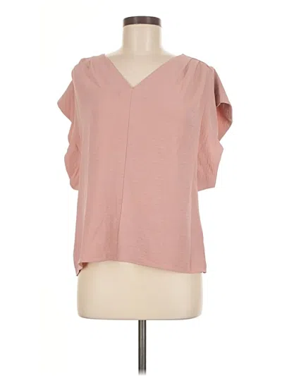 Pre-owned Nine West Short Sleeve Blouse In Pink