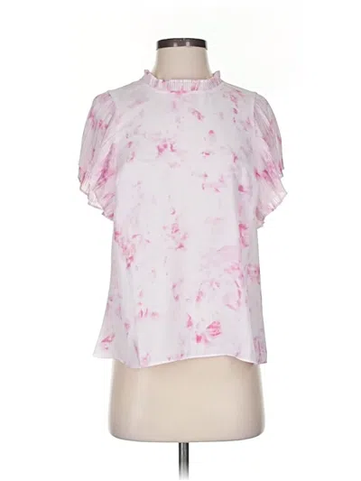 Pre-owned Nine West Short Sleeve Blouse In Pink
