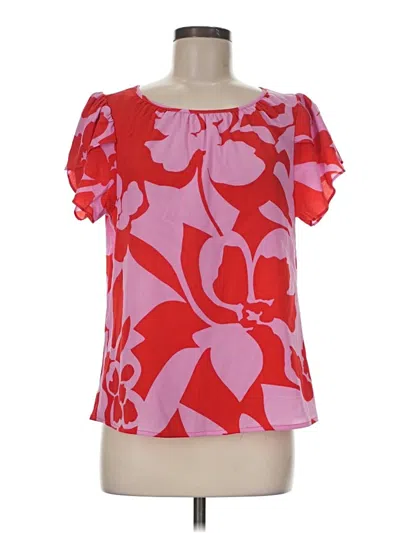 Pre-owned Nine West Short Sleeve Blouse In Pink