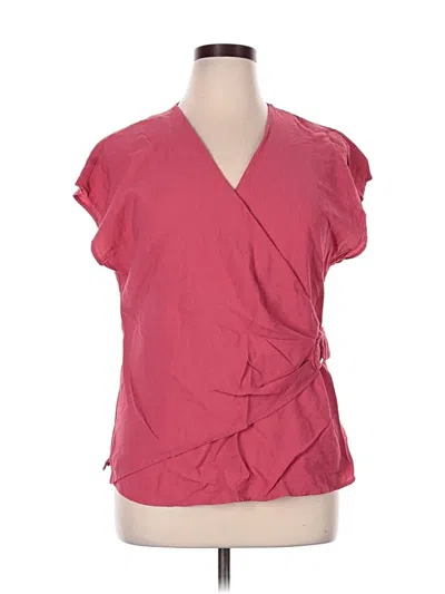 Pre-owned Nine West Short Sleeve Blouse In Pink