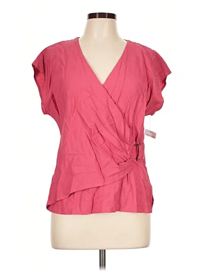 Pre-owned Nine West Short Sleeve Blouse In Pink
