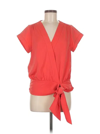 Pre-owned Nine West Short Sleeve Blouse In Red