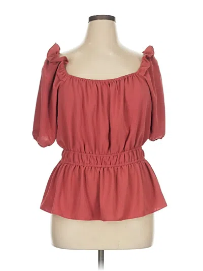 Pre-owned Nine West Short Sleeve Blouse In Red