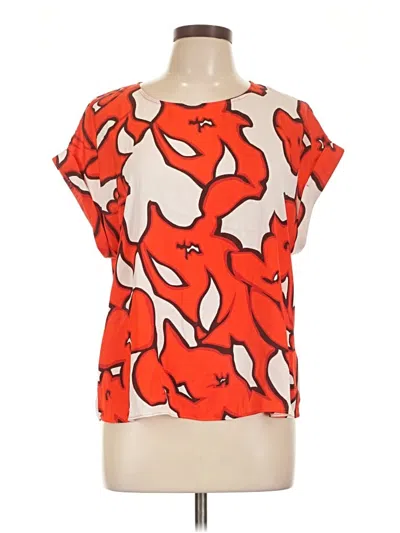 Pre-owned Nine West Short Sleeve Blouse In Red