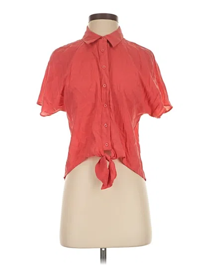 Pre-owned Nine West Short Sleeve Blouse In Red