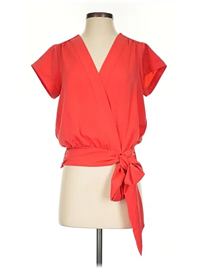 Pre-owned Nine West Short Sleeve Blouse In Red