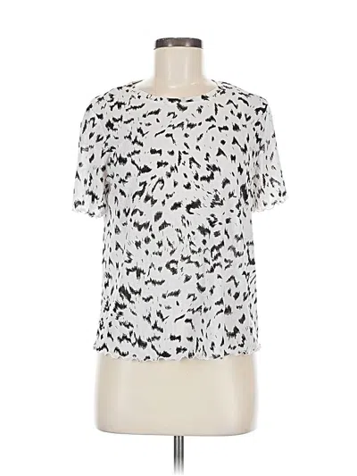 Pre-owned Nine West Short Sleeve Blouse In Silver