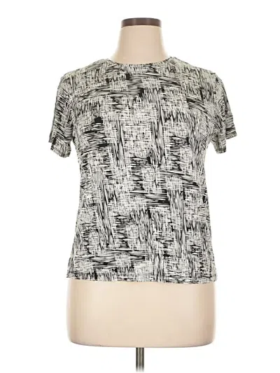 Pre-owned Nine West Short Sleeve Blouse In Silver