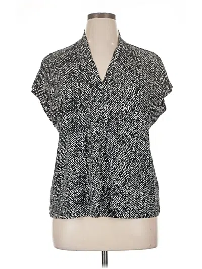 Pre-owned Nine West Short Sleeve Blouse In Silver