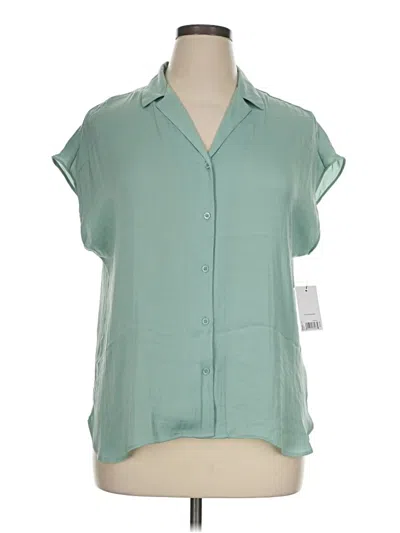 Pre-owned Nine West Short Sleeve Blouse In Teal