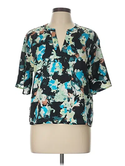 Pre-owned Nine West Short Sleeve Blouse In Teal