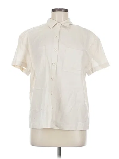 Pre-owned Nine West Short Sleeve Blouse In White