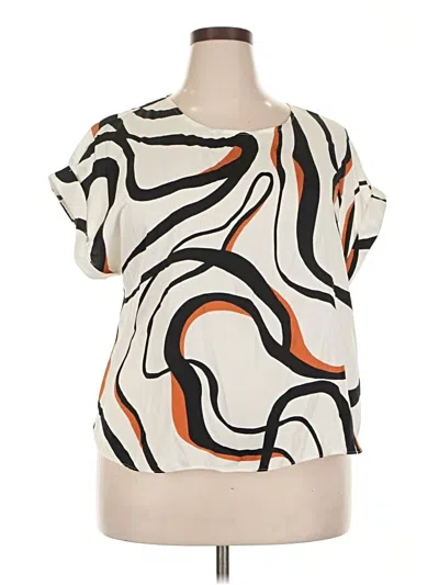 Pre-owned Nine West Short Sleeve Blouse In White