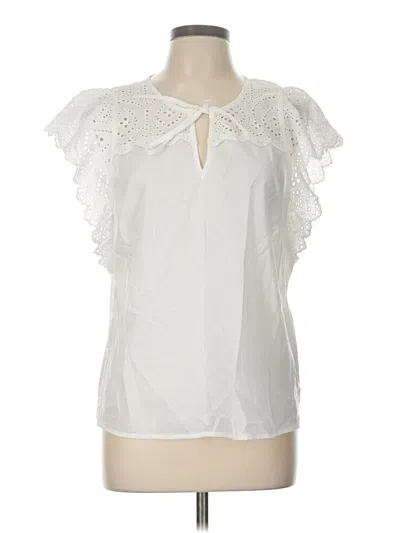 Pre-owned Nine West Short Sleeve Blouse In White