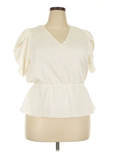 Pre-owned Nine West Short Sleeve Blouse In White