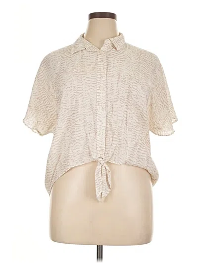 Pre-owned Nine West Short Sleeve Blouse In White