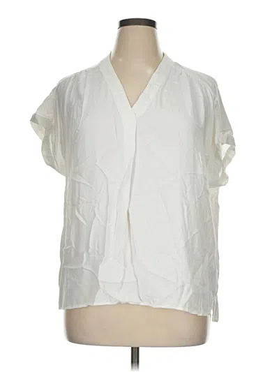 Pre-owned Nine West Short Sleeve Blouse In White