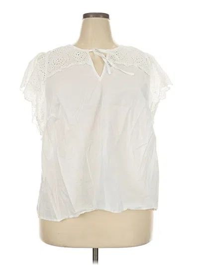 Pre-owned Nine West Short Sleeve Blouse In White