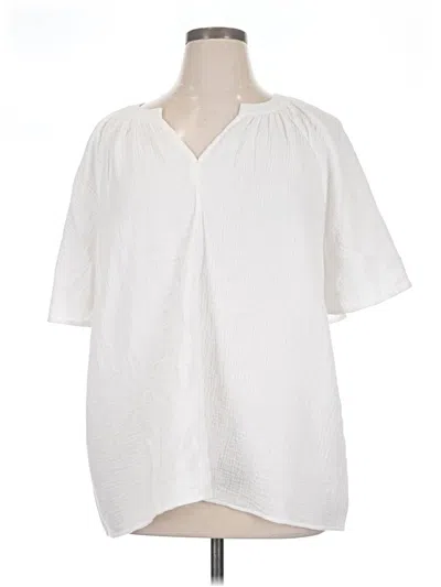 Pre-owned Nine West Short Sleeve Blouse In White