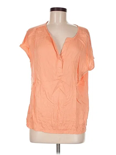 Pre-owned Nine West Short Sleeve Henley Shirt In Orange