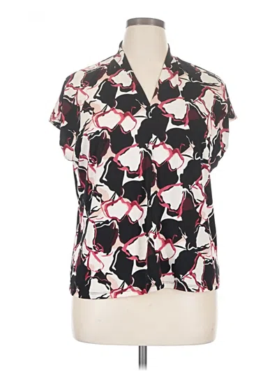 Pre-owned Nine West Short Sleeve Polo Shirt In Black