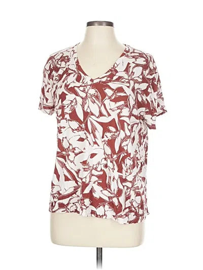 Pre-owned Nine West Short Sleeve T-shirt In Burgundy