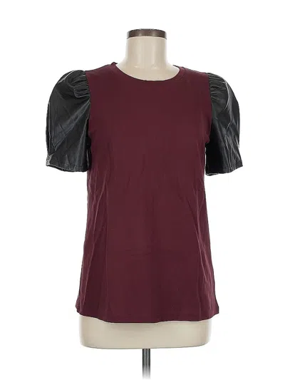 Pre-owned Nine West Short Sleeve T-shirt In Burgundy