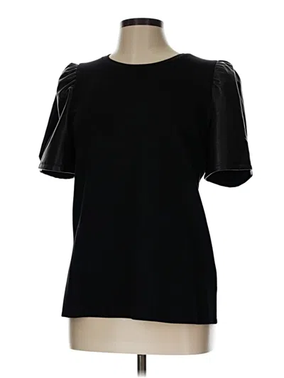 Pre-owned Nine West Short Sleeve Top Black Cold Shoulder Neckline Tops