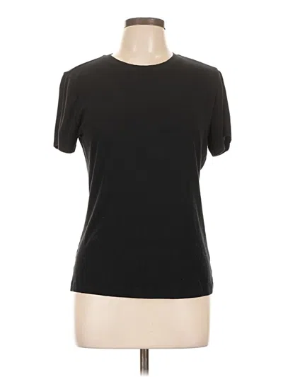 Pre-owned Nine West Short Sleeve Top Black Crew Neck Tops