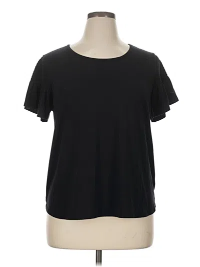 Pre-owned Nine West Short Sleeve Top Black Crew Neck Tops