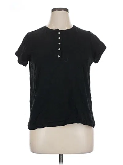 Pre-owned Nine West Short Sleeve Top Black Keyhole Neckline Tops