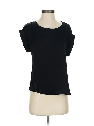 Pre-owned Nine West Short Sleeve Top Black Scoop Neck Tops