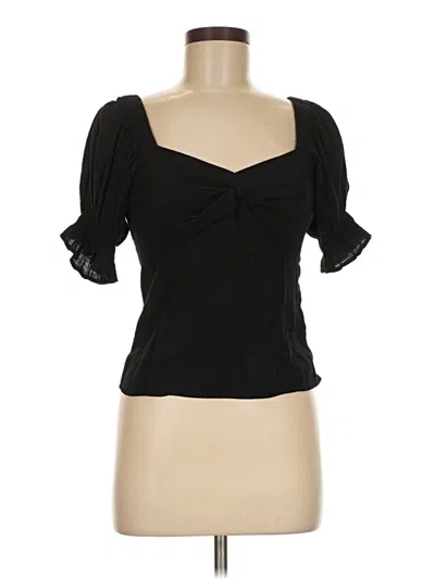 Pre-owned Nine West Short Sleeve Top Black Sweetheart Neckline Tops